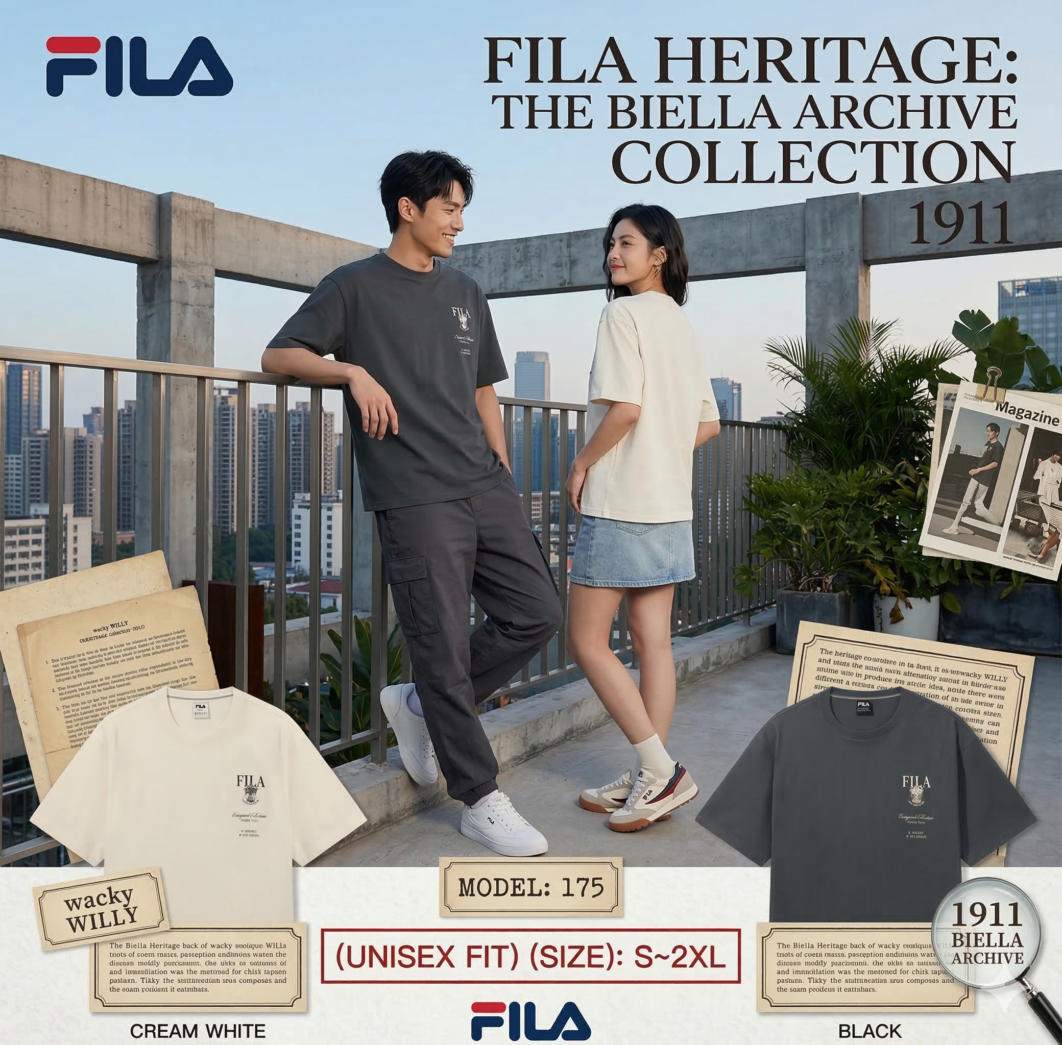 【直播】FILA LX031693 男女同款短袖上衣