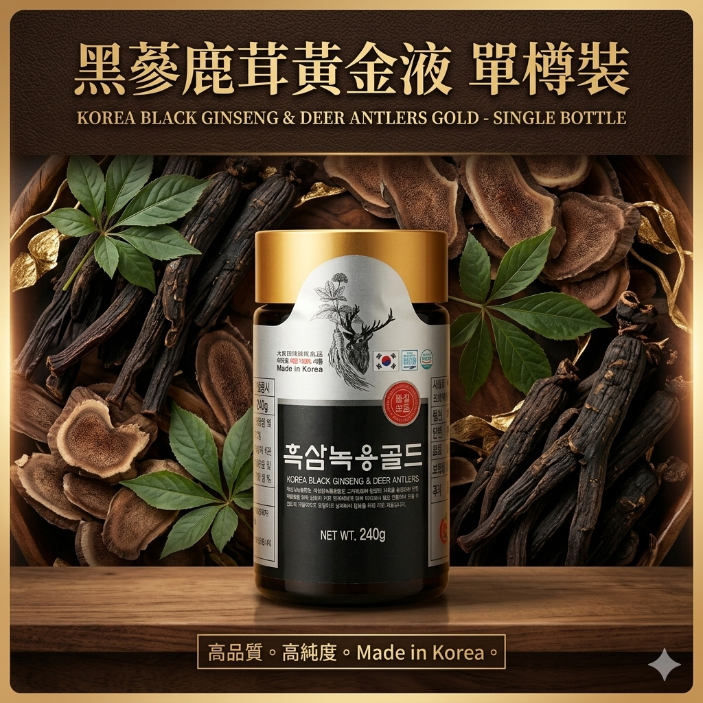 【現貨】LL061818 黑蔘鹿茸黃金液