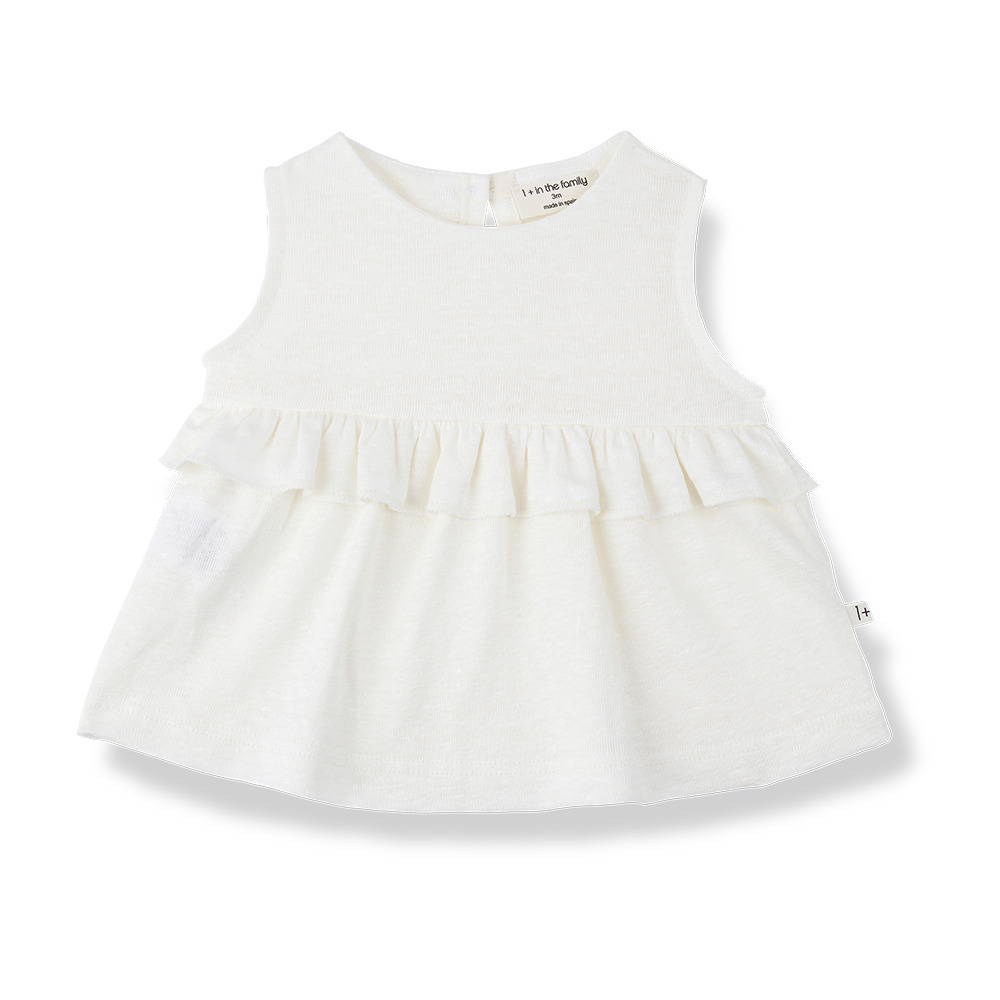 （預購）1+ in the family 後釦荷葉邊無袖上衣 ARMENTERA - off-white