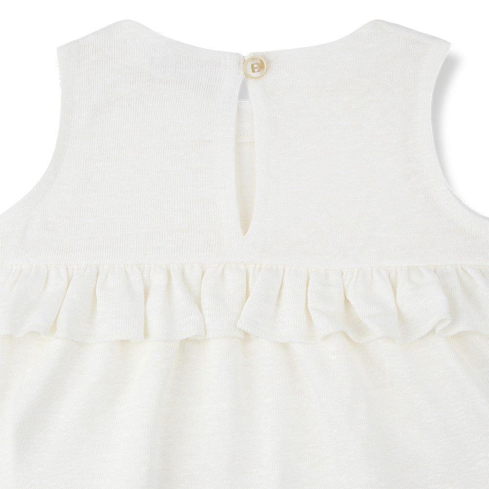 （預購）1+ in the family 後釦荷葉邊無袖上衣 ARMENTERA - off-white