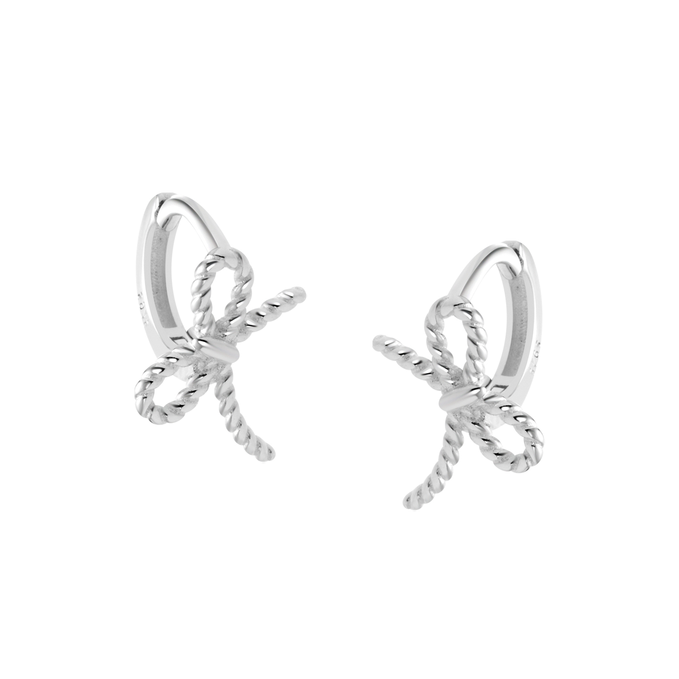 純銀,麻花,蝴蝶結,耳環,平價飾品