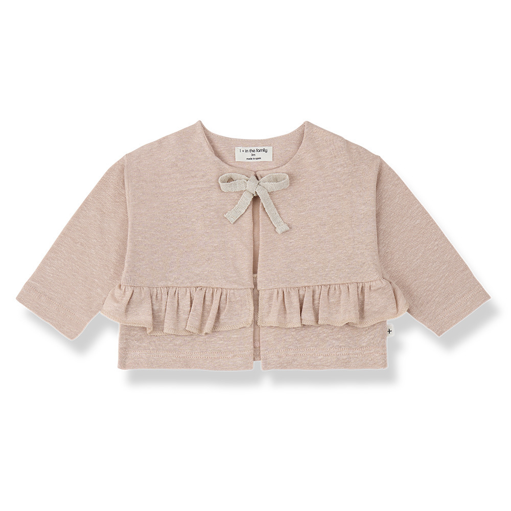 （預購）1+ in the family 綁帶荷葉邊罩衫 BASCARA- rose