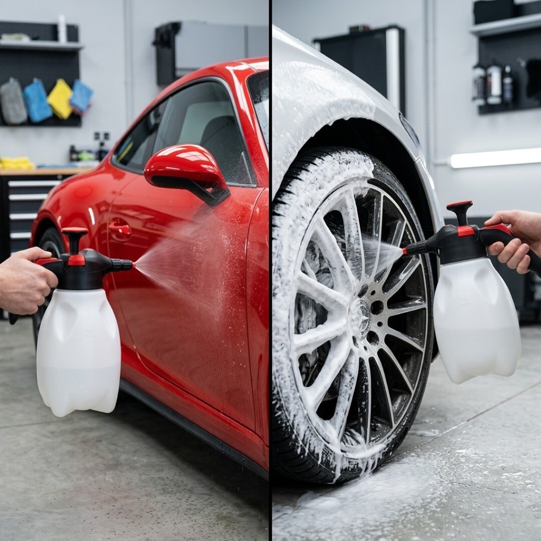 HEYTECH 黑炭洗美 2L 手壓泡沫噴壺｜三模式加壓洗車工具｜DIY 洗車必備