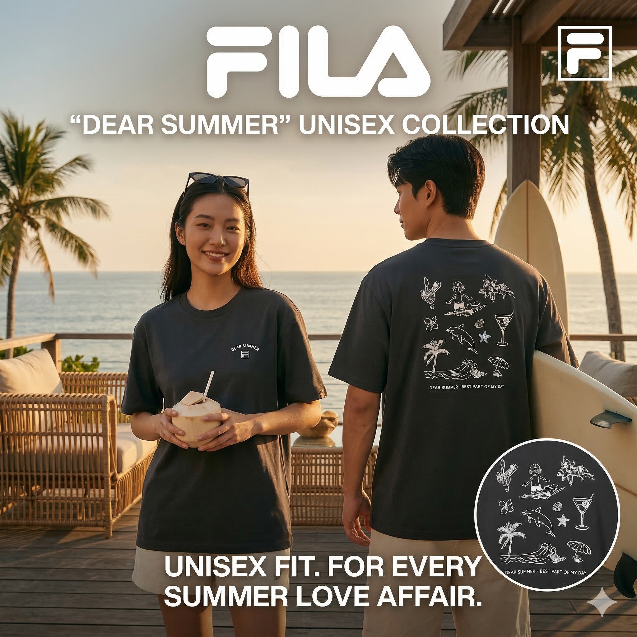 【直播】FILA LX031697 男女同款短袖上衣