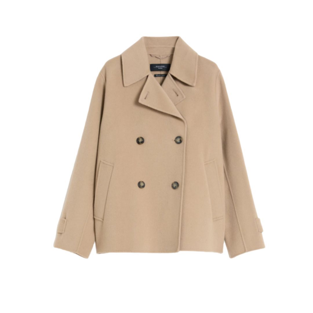 1FF0101-581 [MAX MARA WEEKEND] Double-Breasted Wool-Blend Pea Coat Camel (SS26) #2615081051600 WKDFANTINO-063 (C-EU-E)