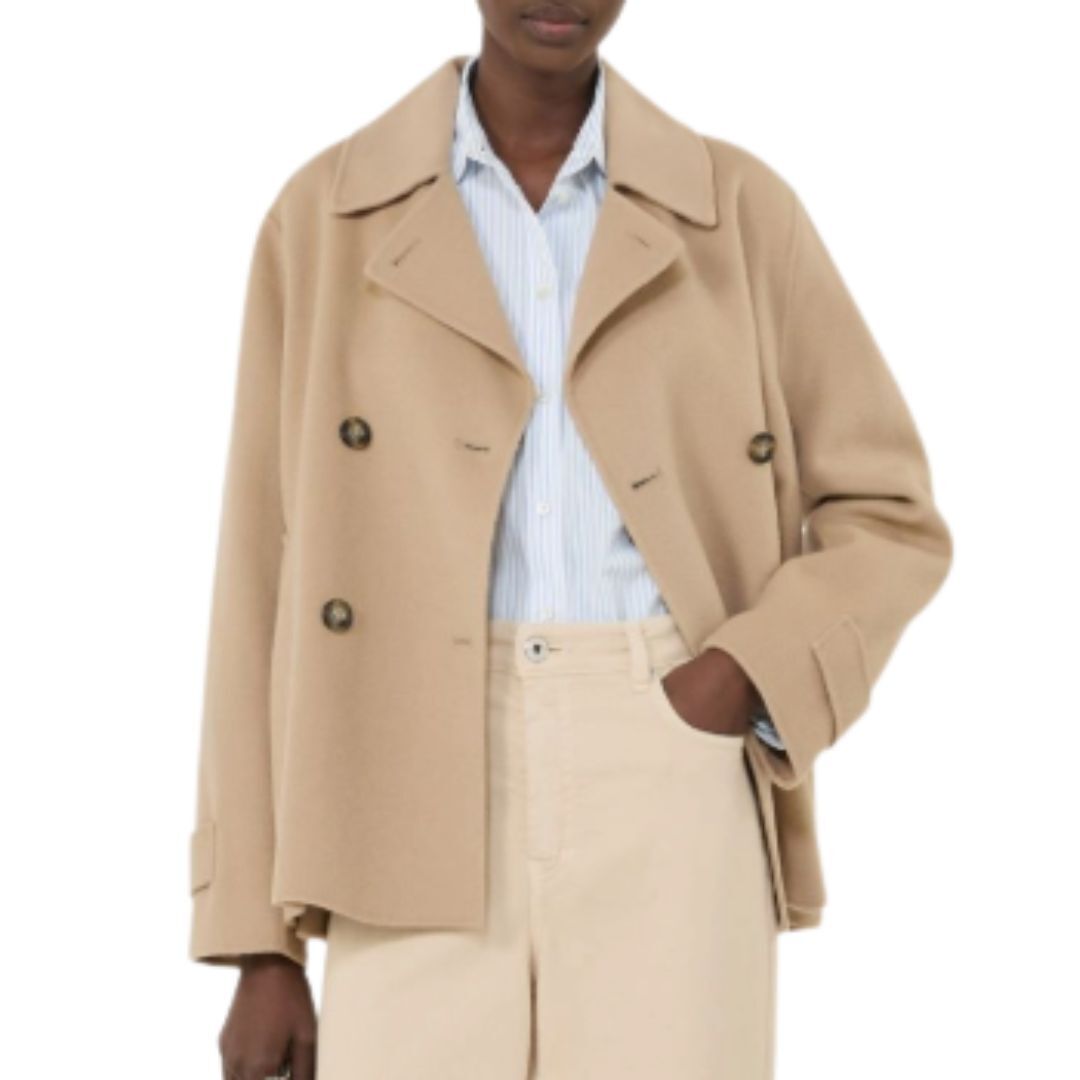 1FF0101-581 [MAX MARA WEEKEND] Double-Breasted Wool-Blend Pea Coat Camel (SS26) #2615081051600 WKDFANTINO-063 (C-EU-E)