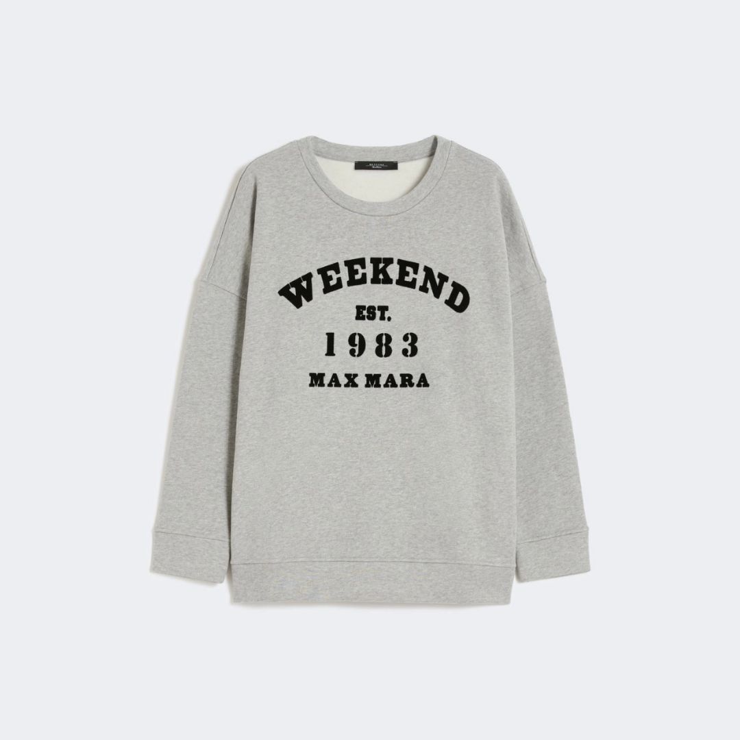 1FF0101-594 [MAX MARA WEEKEND] Cotton Crew-Neck Sweatshirt Light Grey (SS26) #2615921041600 WKDGOMMOSO-002 (C-EU-E)