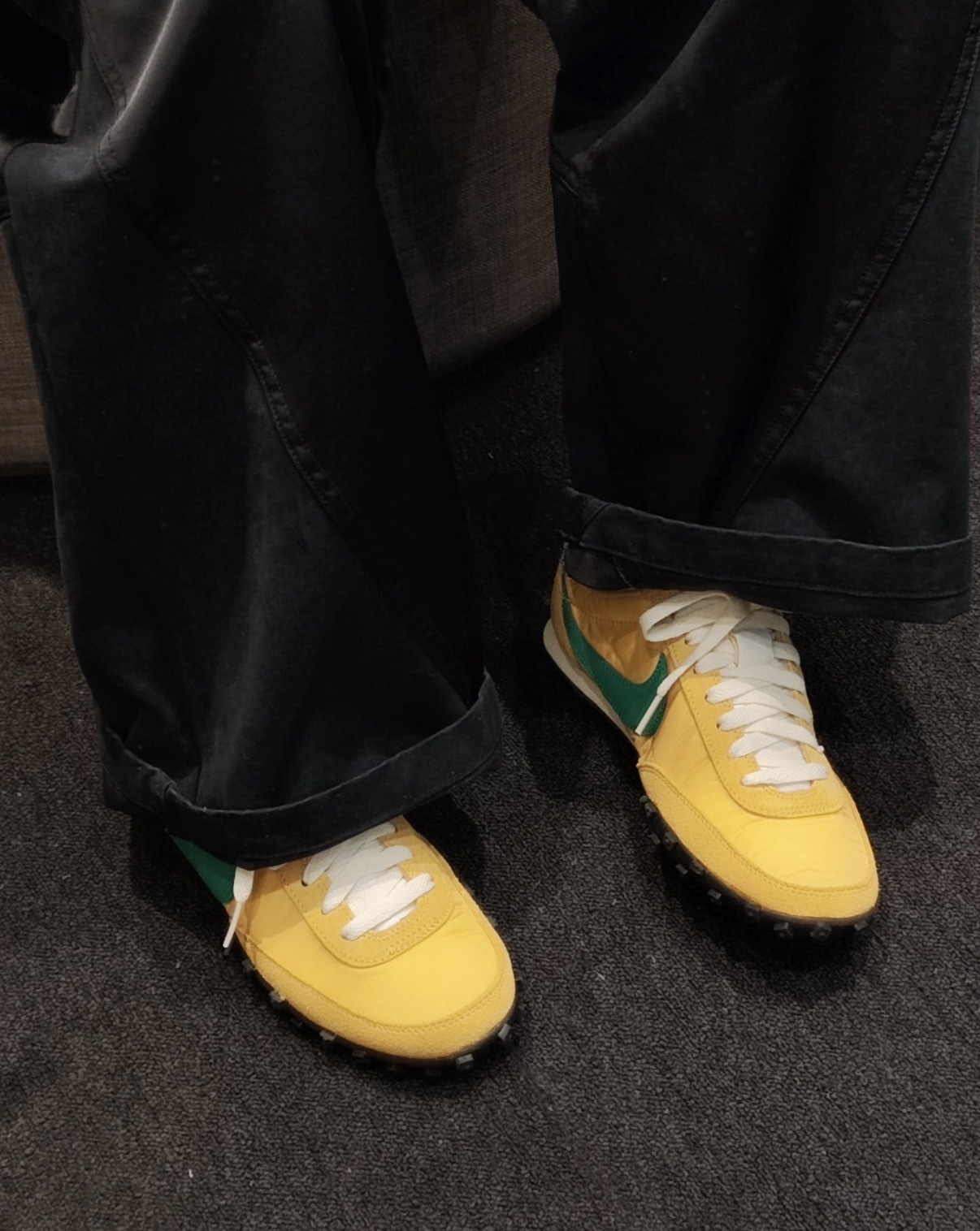 男鞋 NIKE WAFFLE RACER 黃綠 許光漢 王一衍同款 鬆餅格紋 復古 支撐 阿甘鞋 休閒鞋【IM8658-700】