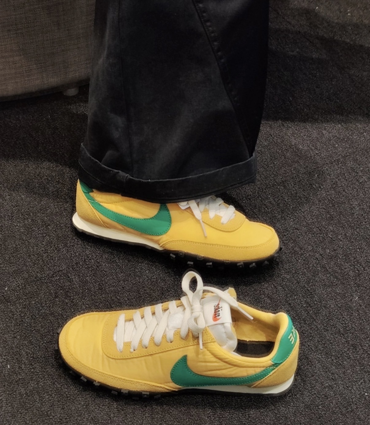 男鞋 NIKE WAFFLE RACER 黃綠 許光漢 王一衍同款 鬆餅格紋 復古 支撐 阿甘鞋 休閒鞋【IM8658-700】