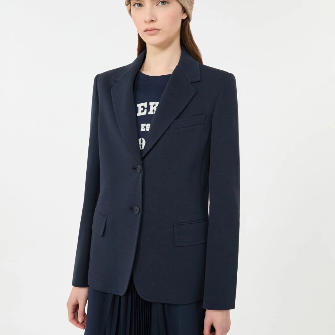 1FF0101-593 [MAX MARA WEEKEND] Cotton Jersey Blazer Navy (SS26) #2615911011600 WKDGINNASTA-002 (C-EU-E)