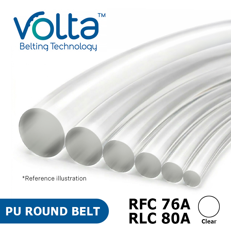 Volta PU Round belt - RFC 76A / RLC 80A Clear