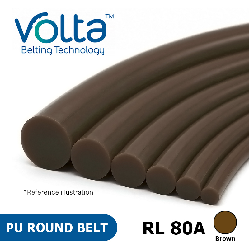 Volta PU Round belt - RL 80A Brown