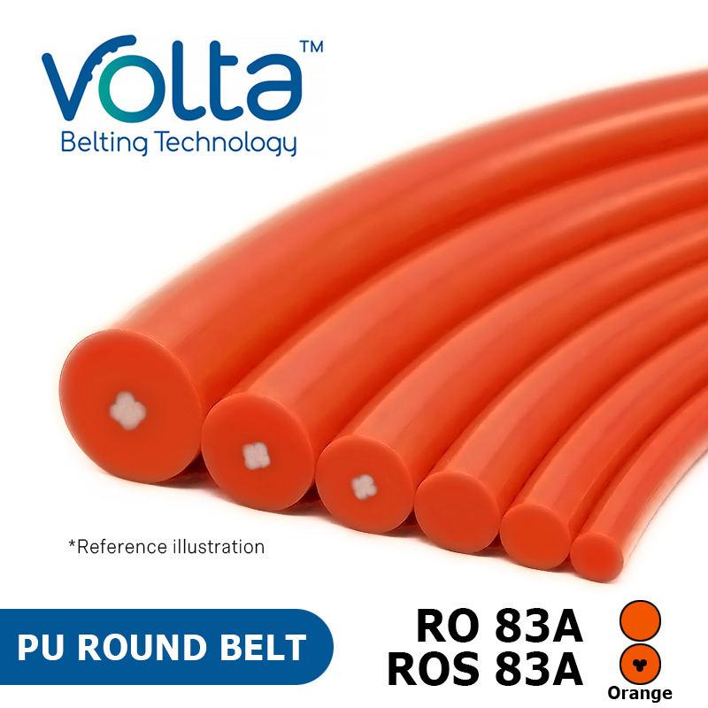Volta PU Round belt - RO 83A / ROS 83A Orange