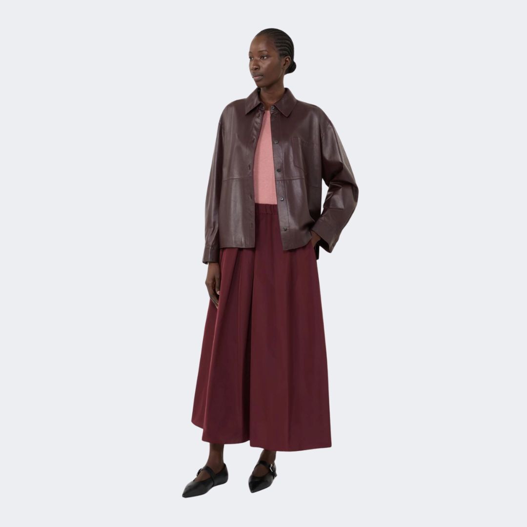 1FF0101-590 [MAX MARA WEEKEND] Nappa Leather Shirt Jacket Bordeaux (SS26) #2615441031600 WKDSCATOLA-002 (C-EU-E)