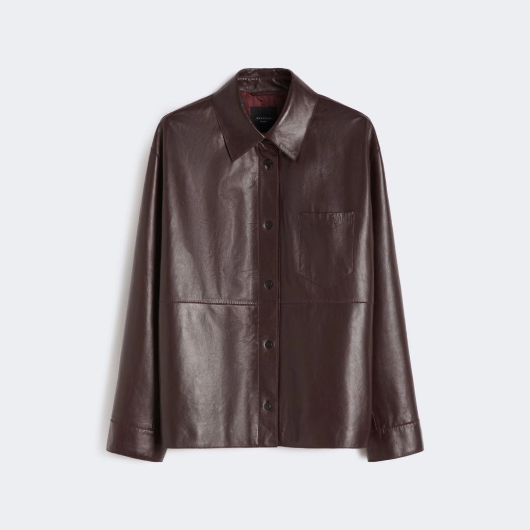 1FF0101-590 [MAX MARA WEEKEND] Nappa Leather Shirt Jacket Bordeaux (SS26) #2615441031600 WKDSCATOLA-002 (C-EU-E)