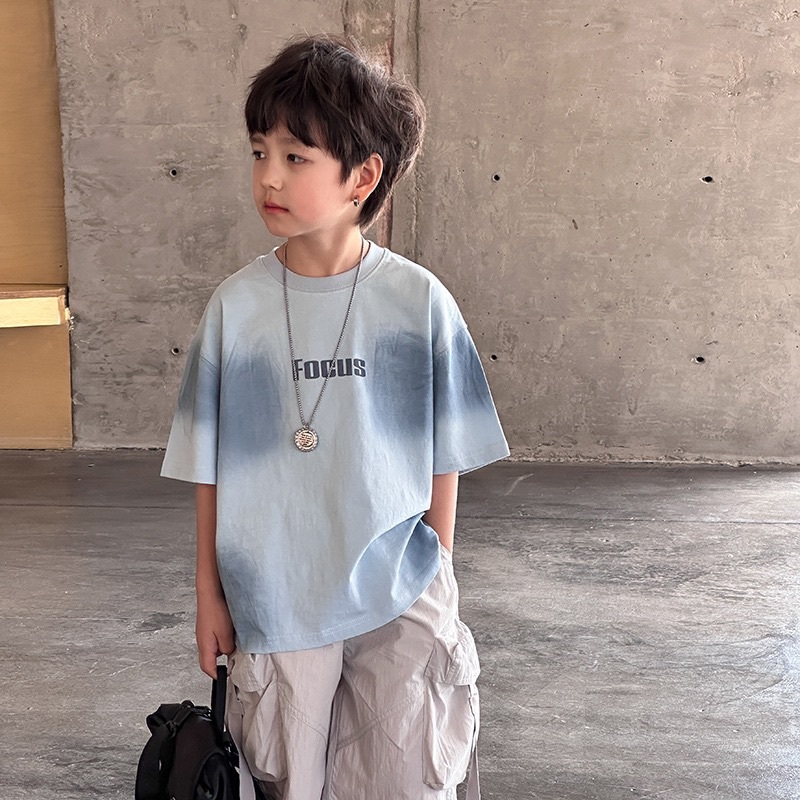 漸層藍寬鬆上衣