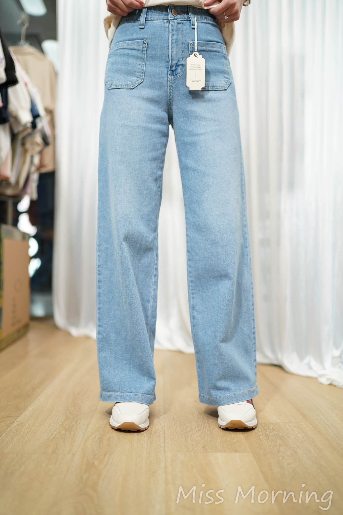 薄薄顯瘦修長牛褲(34111)