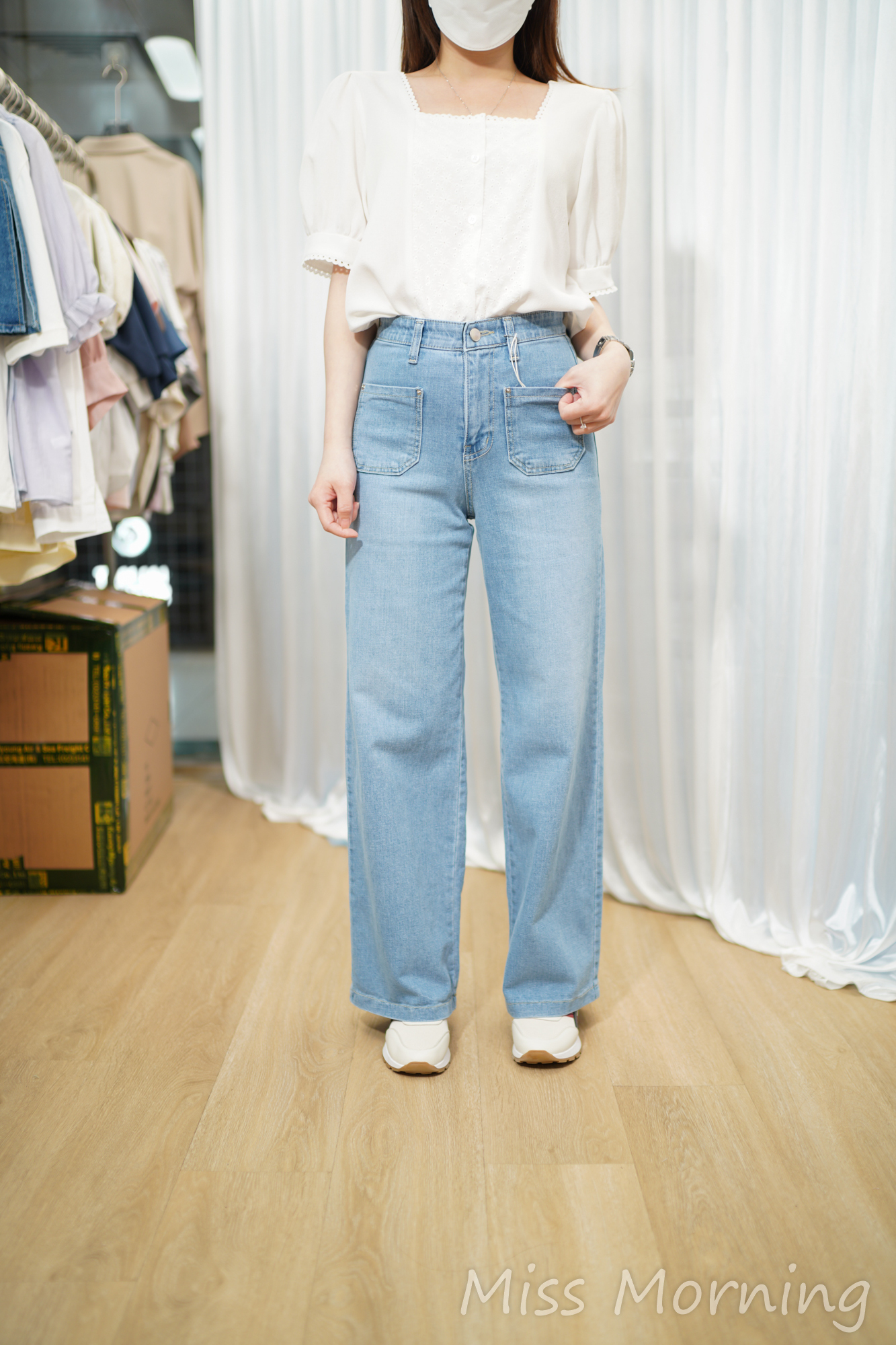 薄薄顯瘦修長牛褲(34111)