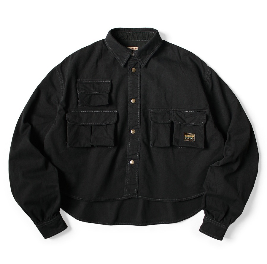 KAPITAL 2026 Nugget-pocket CROPPED FISH SHIRT L/S - PRE ORDER ITEM (預訂中)