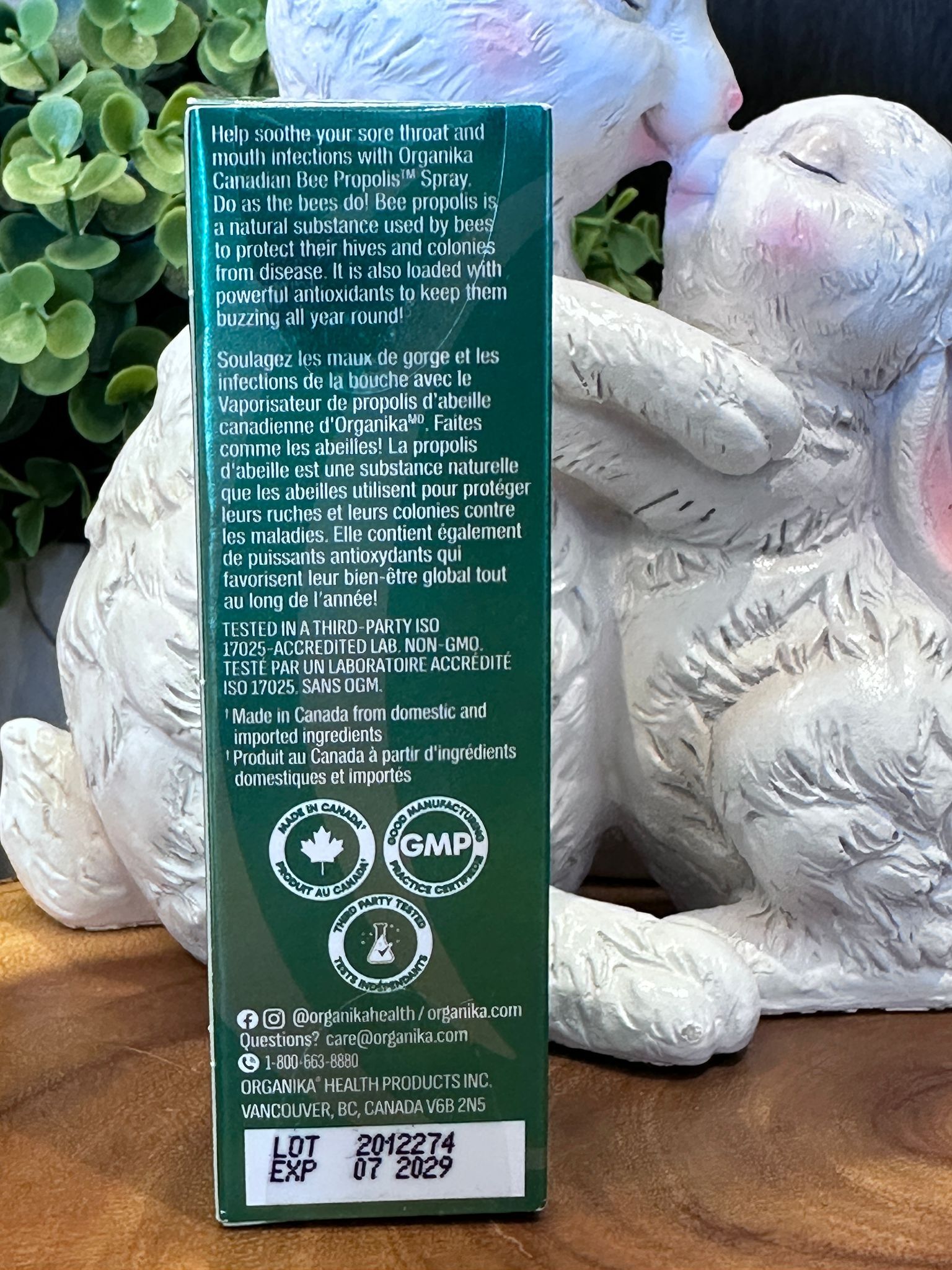 RP19 Organika Bee Propolis Throat Spray 蜂膠喉嚨噴霧 (無酒精) 30ml  **到期日:約2029/07