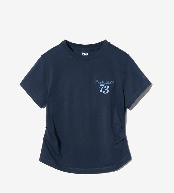 【直播】FILA LX031638 女裝褶皺短版短袖上衣