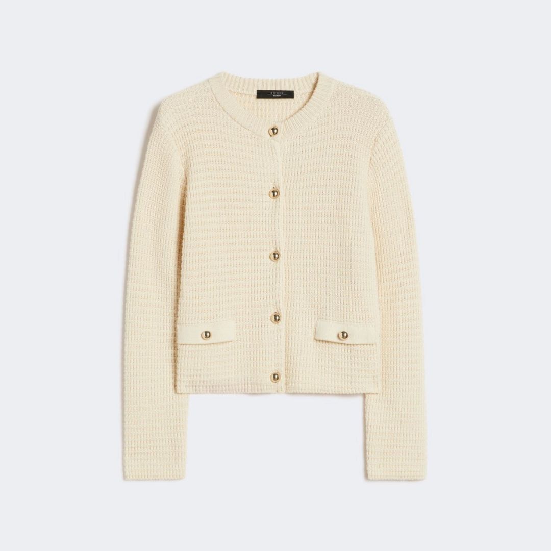 1FF0101-587 [MAX MARA WEEKEND] Cropped Cotton Cardigan Ecru (SS26) #2615341041600 WKDVODKA-001 (C-EU-E)