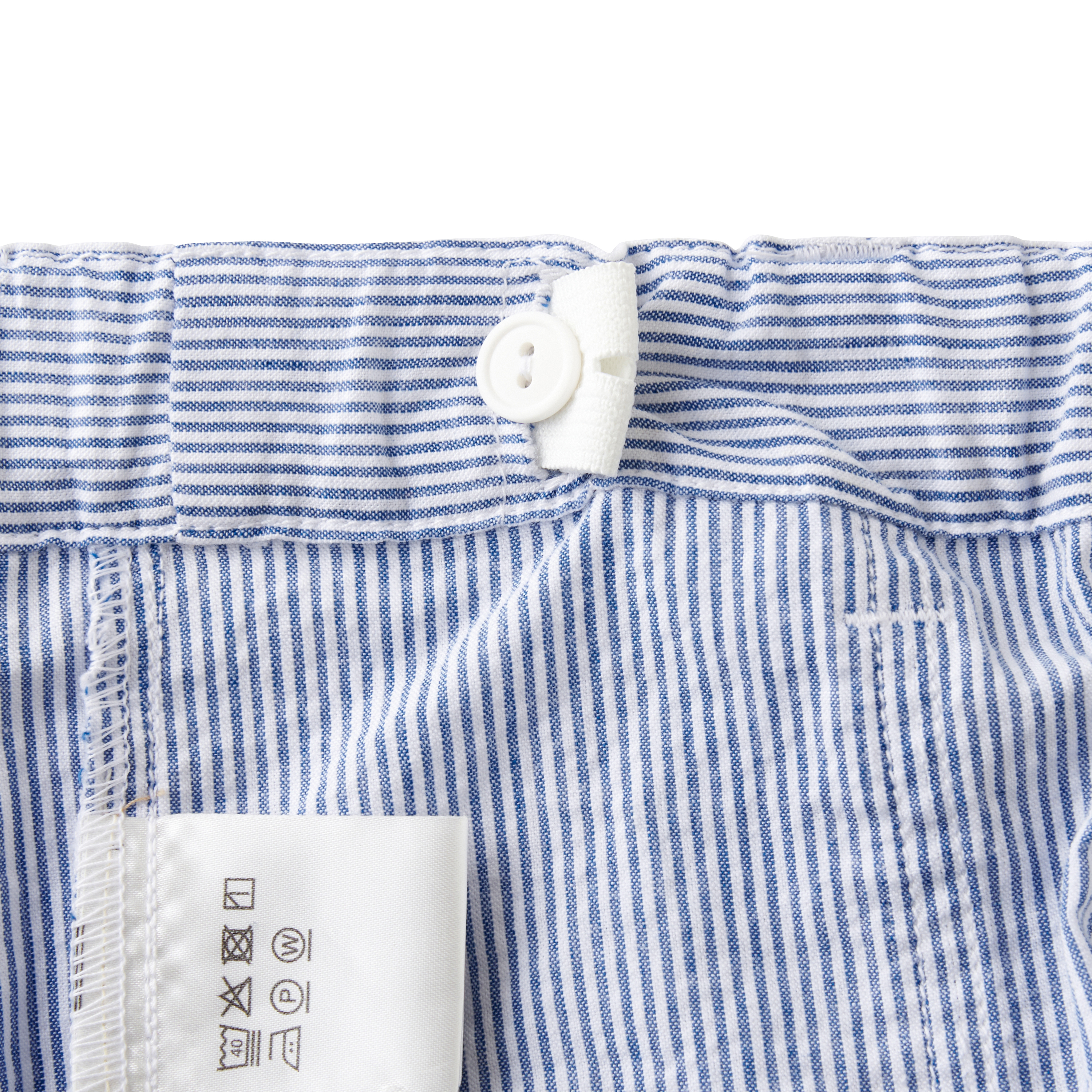 MH 口袋藍色條紋小熊褲子