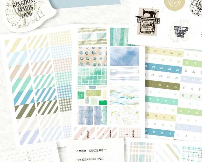 無色綻放．海之布坊 貼紙包 1月主題貼紙包