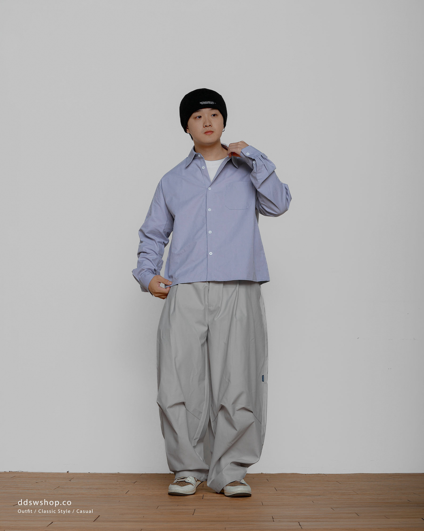 立體短版廓形襯衫 Boxy Short Shirt LT-012