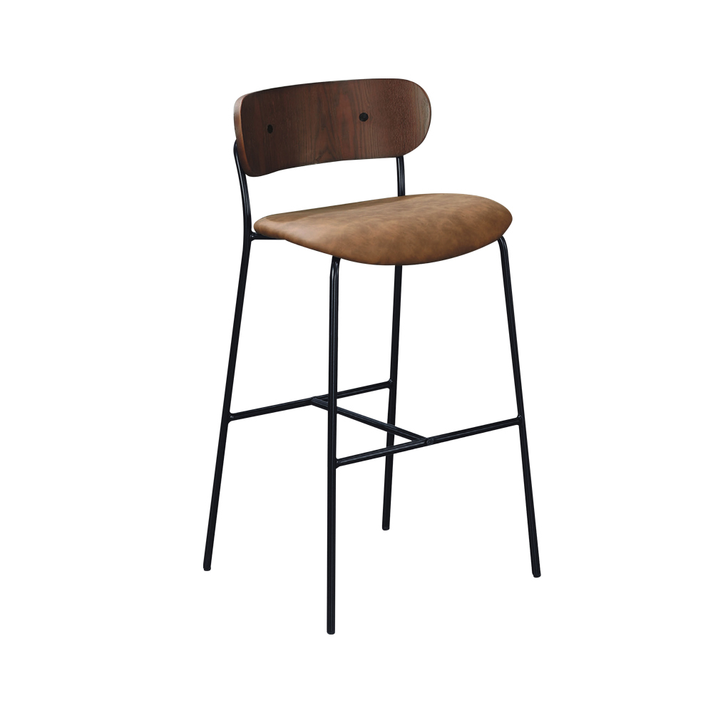 柏蒂家居-威森工業風皮面吧台椅/吧檯椅/休閒高腳椅-二入組合