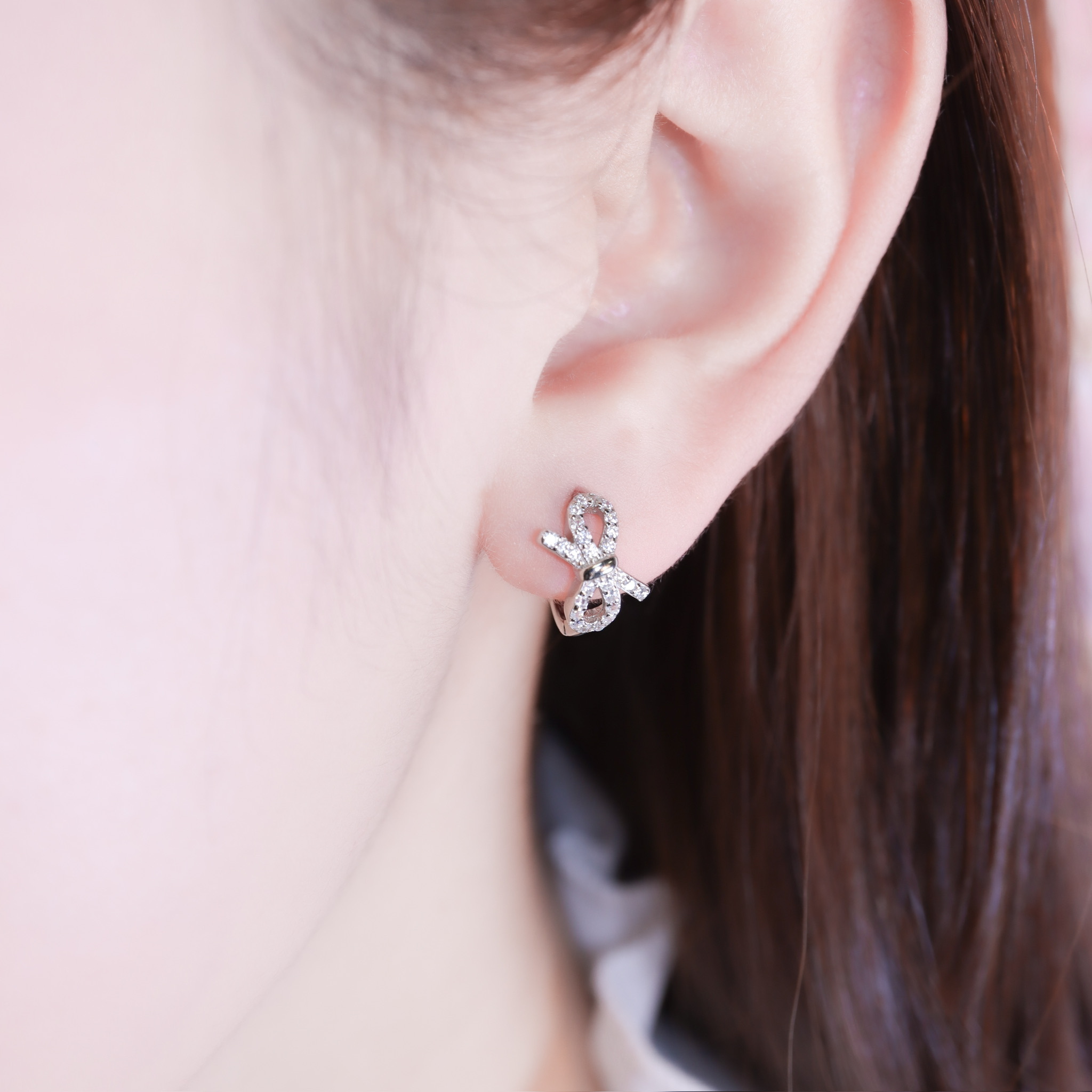 | 925純銀・白金・玫瑰金 | 為你系上心願結耳環 (銀/玫瑰金) | EA1128 |