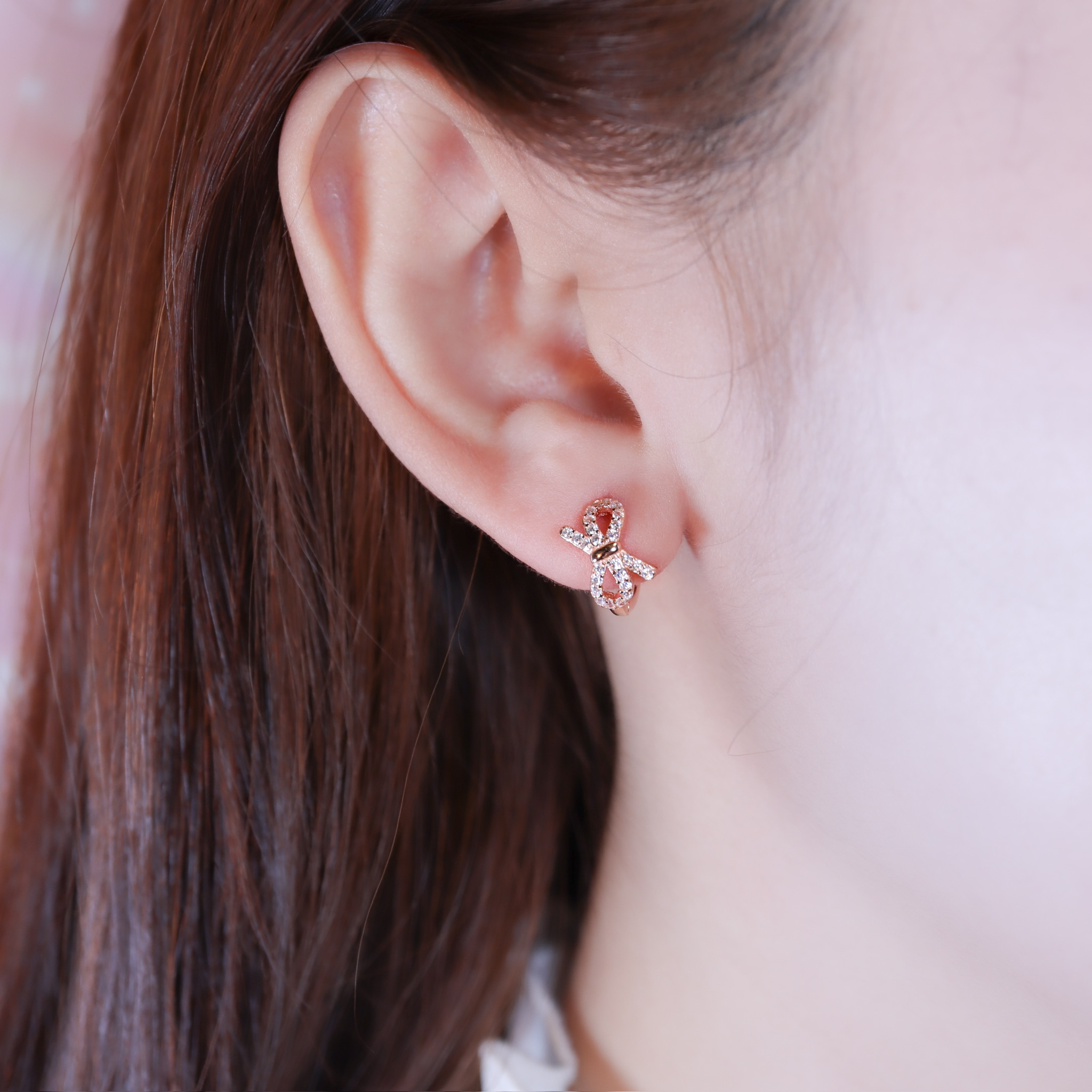 | 925純銀・白金・玫瑰金 | 為你系上心願結耳環 (銀/玫瑰金) | EA1128 |