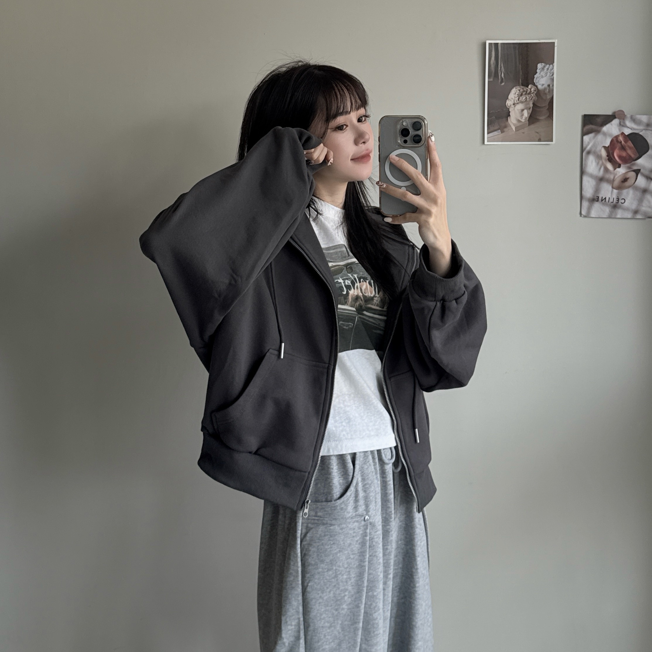 質感剪裁薄款棉外套