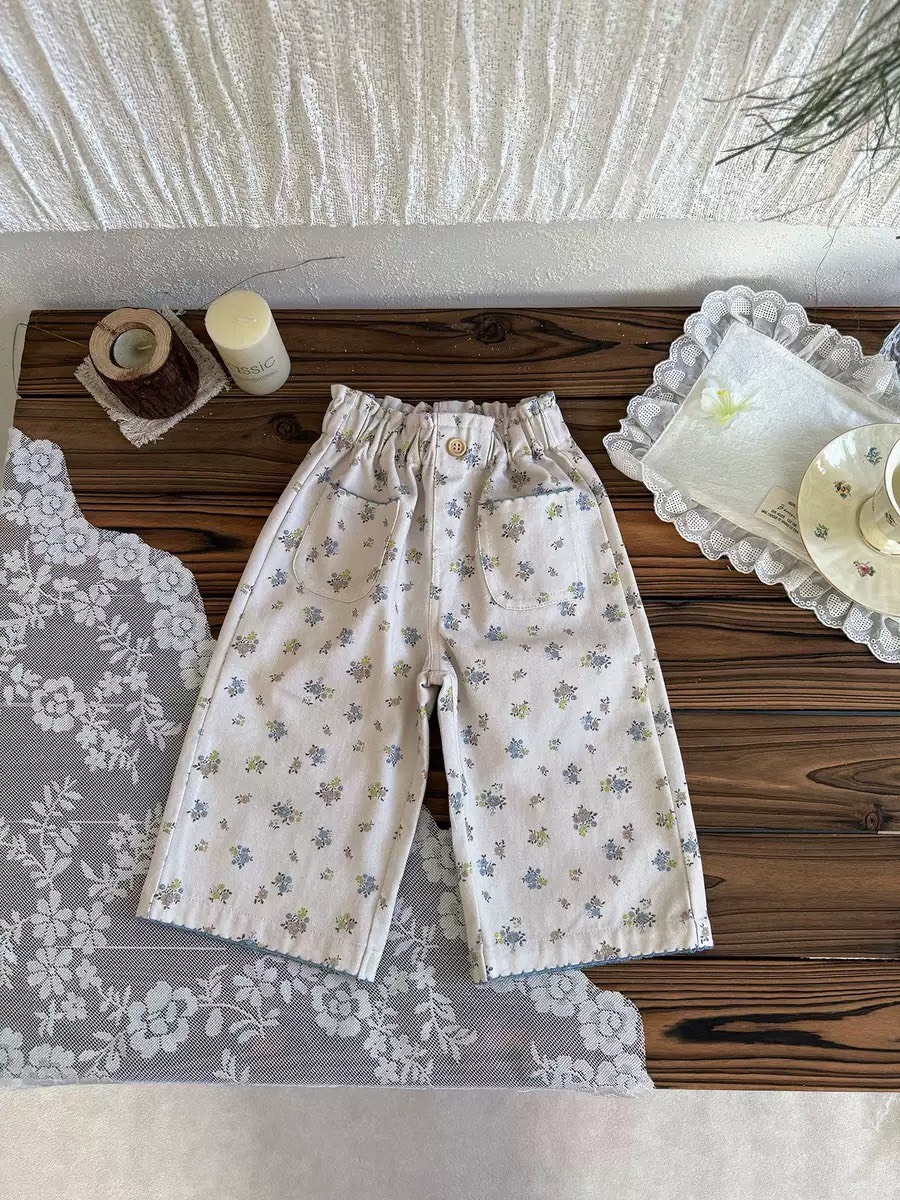 小碎花休閒長褲