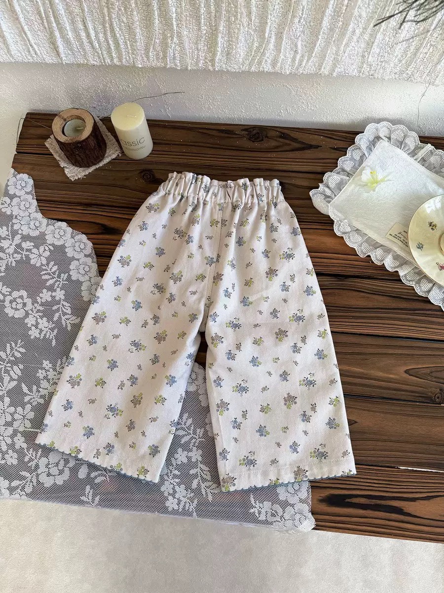 小碎花休閒長褲