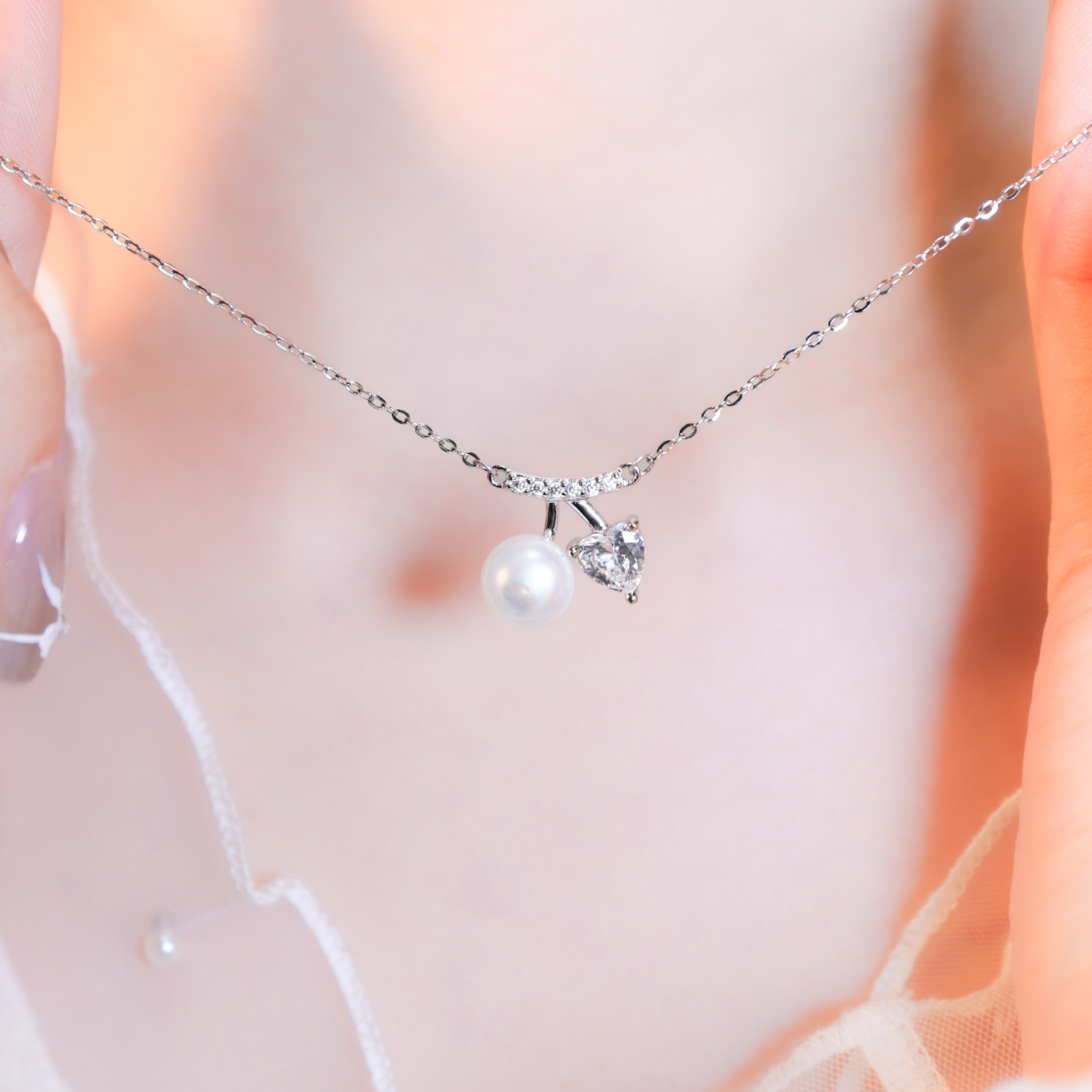 | 925純銀・白金・珍珠 | 珍貴甜甜的時刻項鍊 | NE1605 |