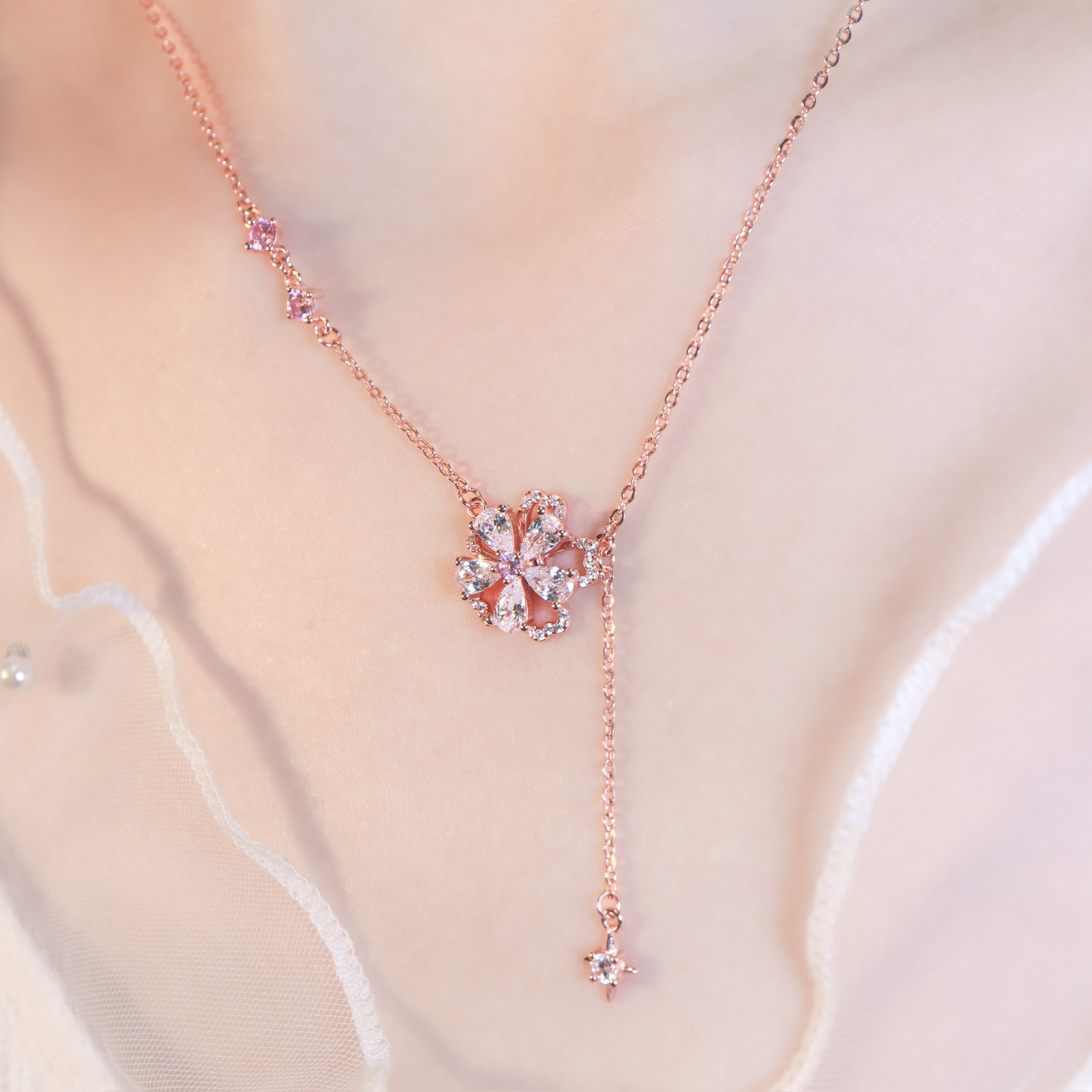 | 925純銀・玫瑰金 | 不止櫻花季項鍊 | NE1597 |