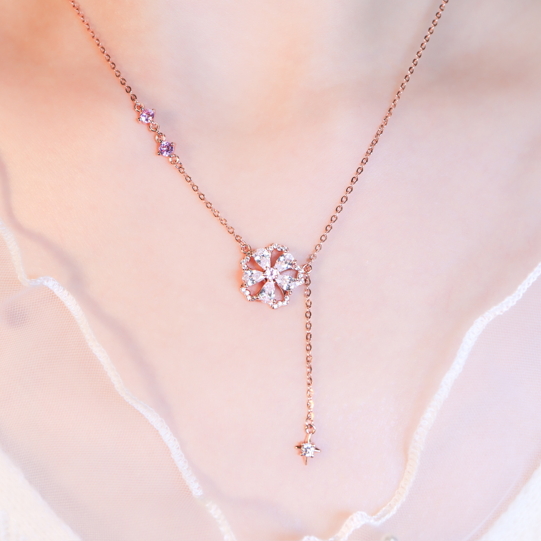 | 925純銀・玫瑰金 | 不止櫻花季項鍊 | NE1597 |