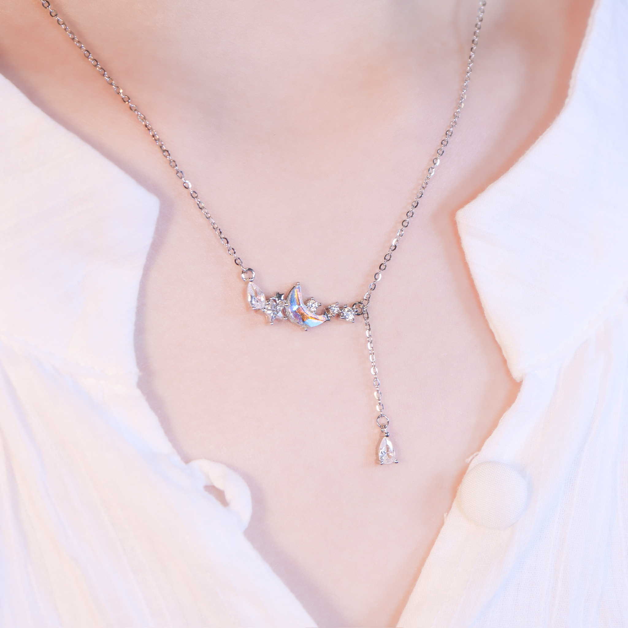 | 925純銀・白金・琉璃 | 漫藍極致陪伴項鍊 | NE1610 |