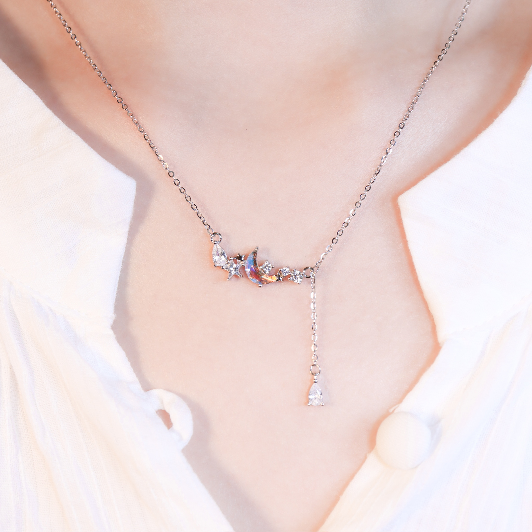 | 925純銀・白金・琉璃 | 漫藍極致陪伴項鍊 | NE1610 |