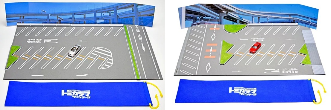 1/64 TOMYTEC  13a Daikoku Parking Area Mat B (included with 1998 Toyota Chaser 2.5 Tourer V) & 12a Daikoku Parking Area Mat A (Include Nissan Silvia Q's Aero 1995 Model) (335962 + 337157 )