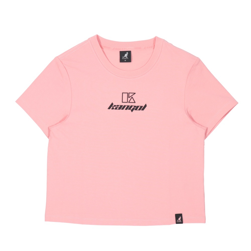 KANGOL 短袖 短版幾何圖 短T 粉 女 6522100241