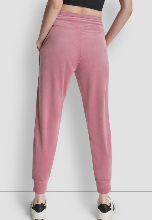 [S] DKNY DUSTY MAUVE MID-RISE LOGO-EMBROIDERED SLIM JOGGER, DP5P3694-DMV (SD1721)