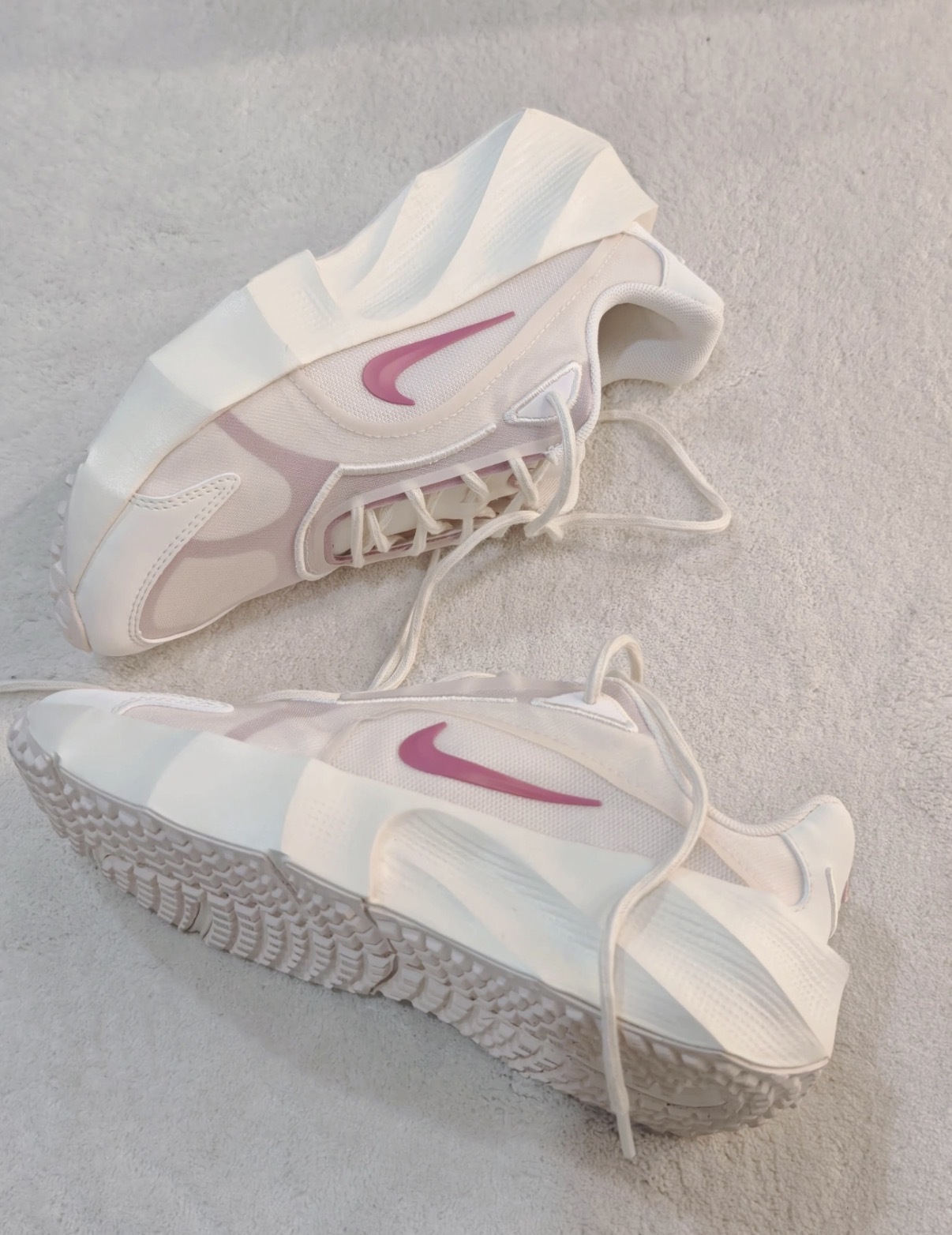 女鞋 NIKE W AURA EDGE 粉白 厚底 增高 網布 運動 休閒鞋【HQ7025-100】