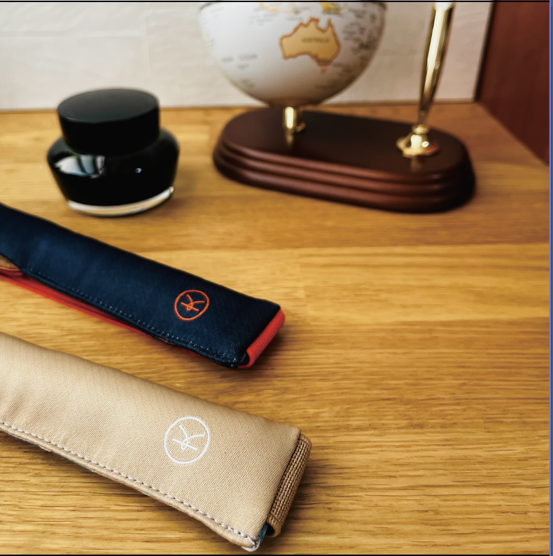 Kyokuhaku 單入束口筆袋 重縫