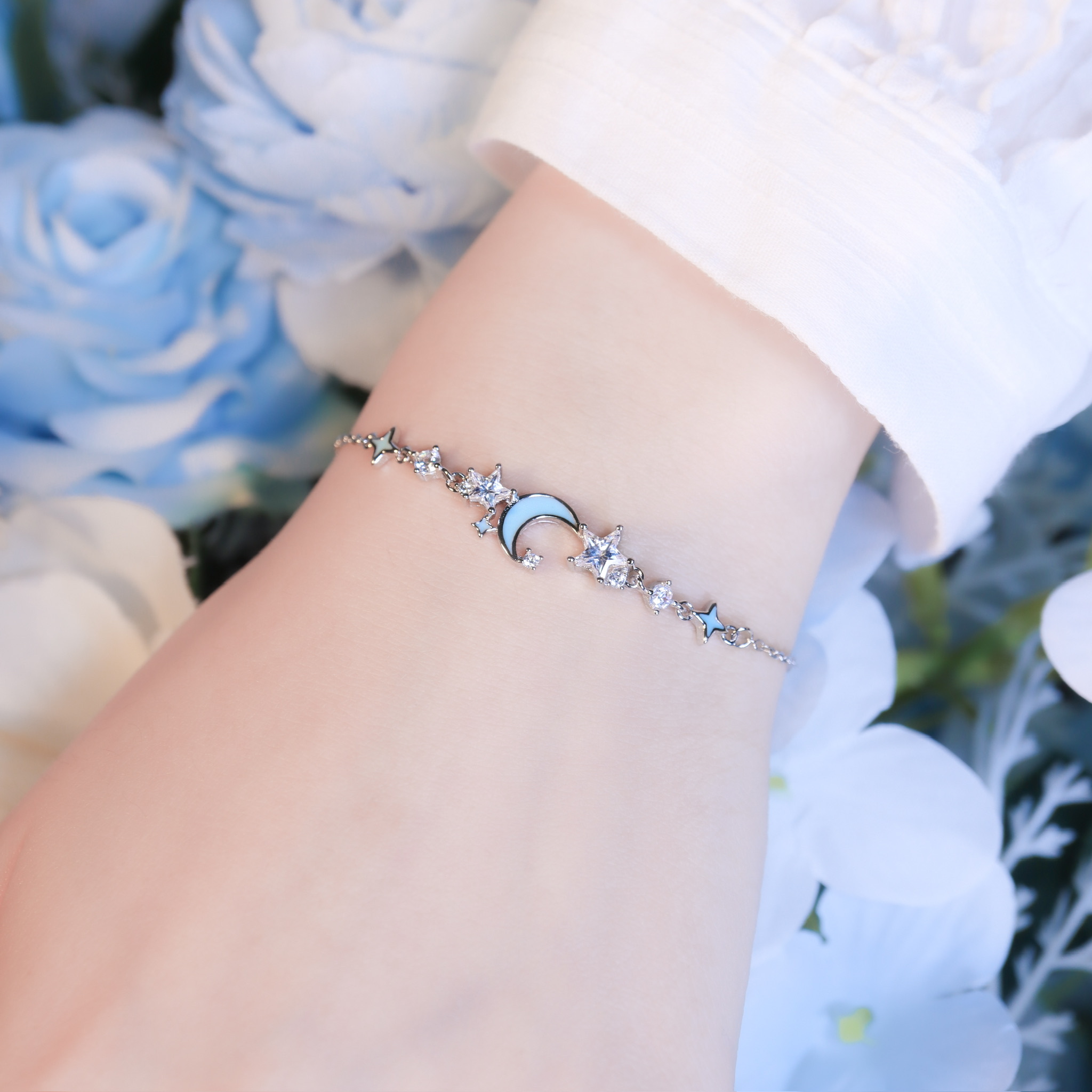 | 925純銀・白金 | 漫藍月亮小夢之境手鏈 | BR1513 |