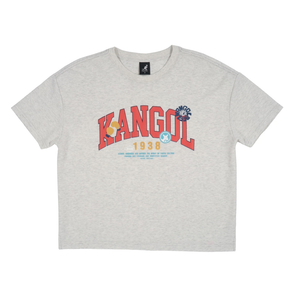 KANGOL 短T 落肩 寬版 印花T 灰 女 6522100511