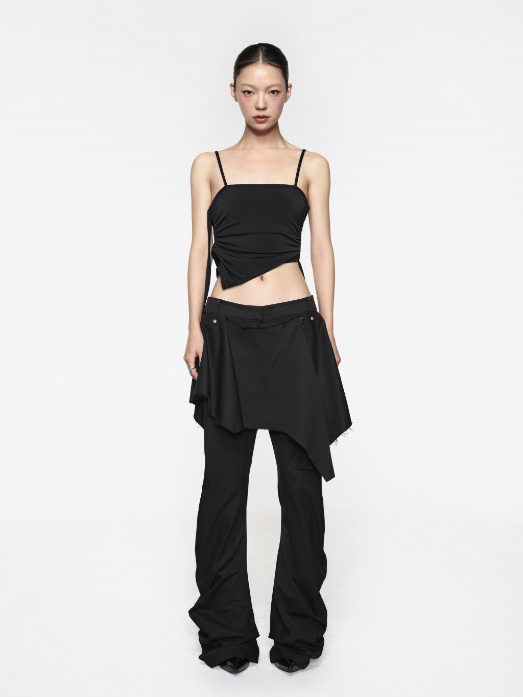 【現貨】Bootcut Hook Skirt Pants - Black