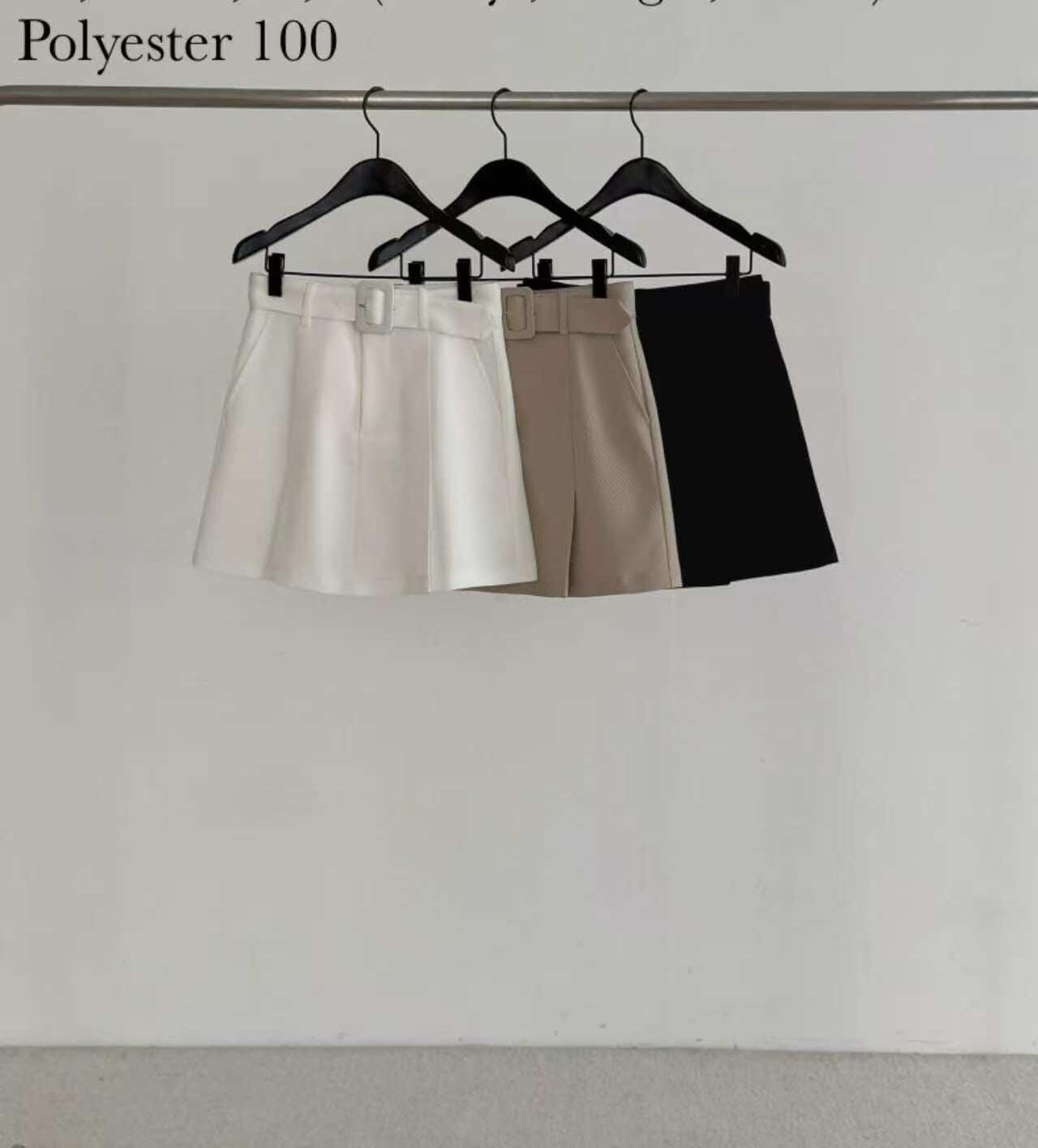 DR6067 休閒方形皮帶扣短裙