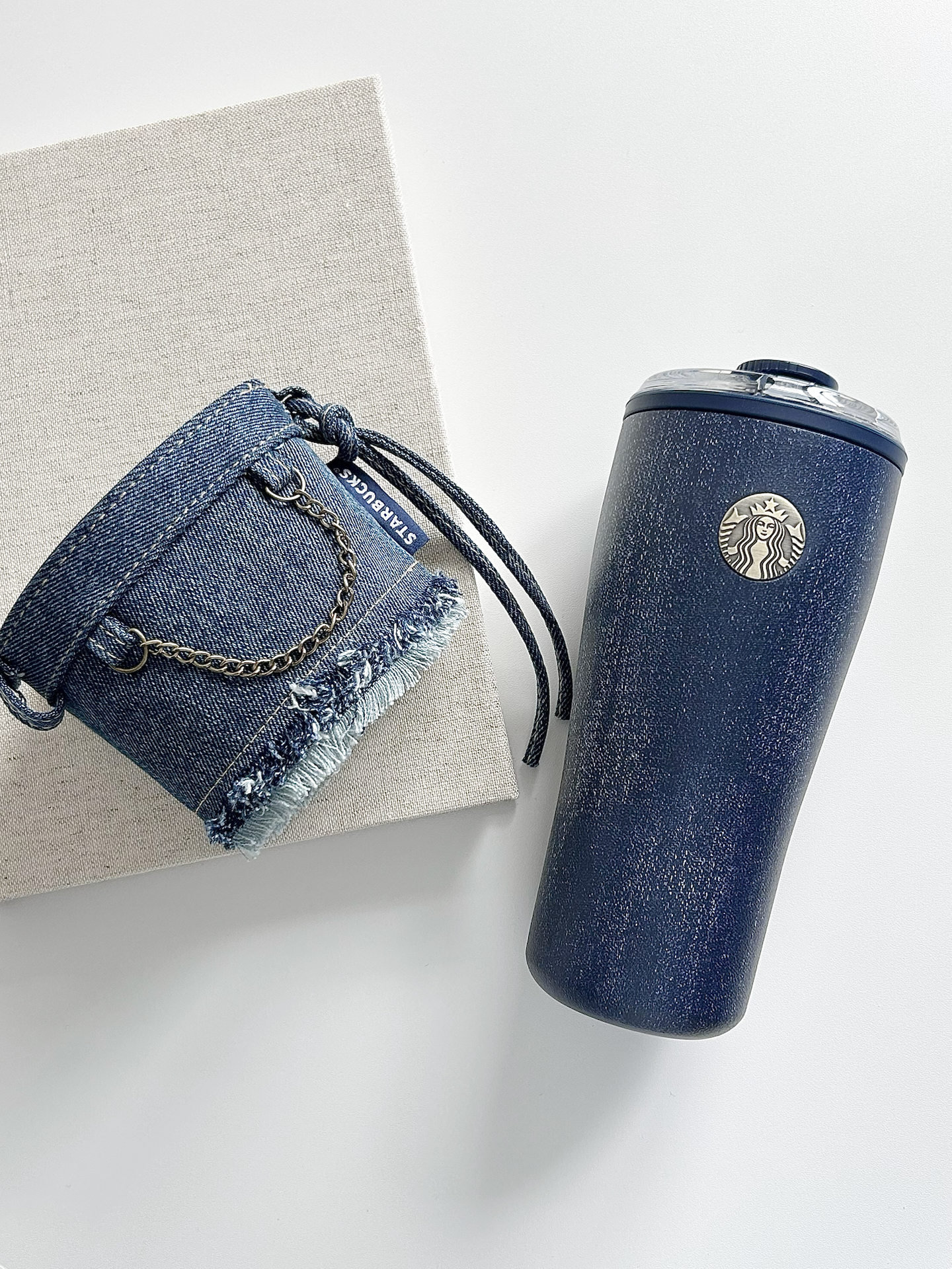 代購-Starbucks星巴克 丹寧星咖系列 保溫杯 （含杯套） 牛仔藍 620ml